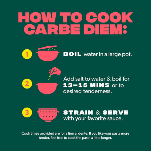 Elbow 8 55% 110 2 Packs 3 Carbe Diem!, Penne & Bundle, Lower Net Carb Pasta with Traditional Flavor & Texture, grams