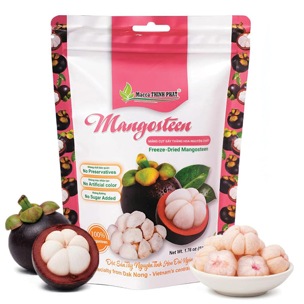 MACCA THINH PHAT Freeze-Dried Mangosteen 1.76 Oz, Healthy Fruit Snack, All Natural,