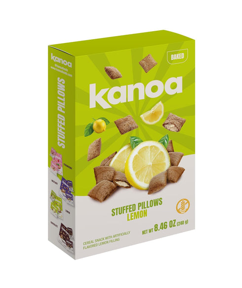 kanoa Filled Cereal Pillows, Gluten Free Breakfast Cereal (Lemon)