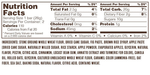 (12 Count) (Pack 2) Nature's Bakery Whole Wheat Fig Bar, Vegan + Non-GMO, Apple Cinnamon