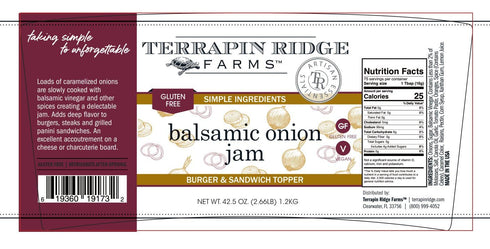 44.5 Terrapin Ridge Farms Balsamic Onion Jam, Rich Caramelized Flavor, Vegan & Gluten Free Ounce Tub