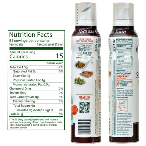 Mantova Toasted Sesame Oil - 100% Pure Cooking Spray, 5 oz, Perfect for Grilling
