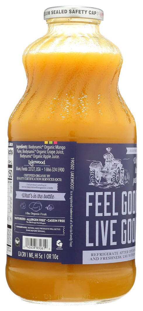 32 Lakewood Organic Biodynamic Mango Nectar, FZ