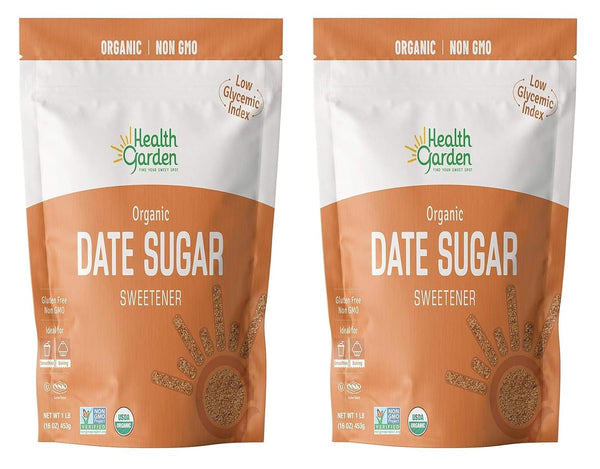 Health Garden Date Sugar (16 OZ), Organic Date Sugar Sweetener, All-Natural Dried