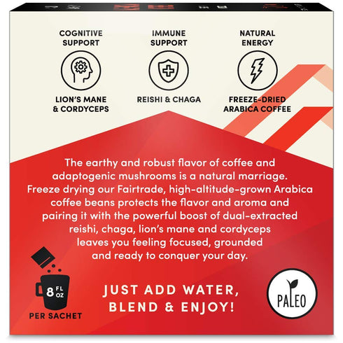 Sun Alchemy Mushroom Coffee, Energize with Organic Fair-Trade Coffee, Lion’s Mane, Reishi, Chaga & Cordyceps Mushrooms