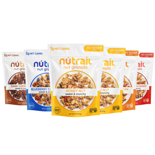 NuTrail Nut Granola, Variety Pack, No Sugar Added, Gluten Free, Grain Free,