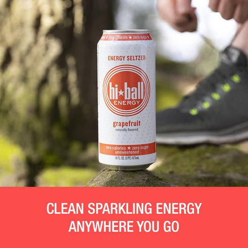 160mg 50mg 50mg 16 oz (8-Pack) Hiball Clean Energy Drink - Grapefruit - Zero Sugar, Zero Calorie Sparkling Water