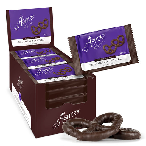 Asher's Chocolates Company, Delicious Chocolate Covered Pretzels, 2 Packs of Sweet and