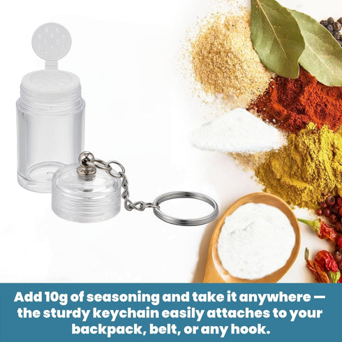 Generic 2 Mini All Purpose Seasoning Keychain Portable Travel Spice Bottle AS Plastic Jar with Stickers Small