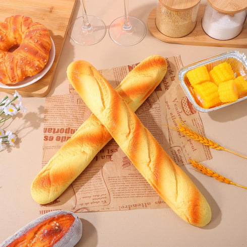 2 Pack 13.58In UKCOCO Artificial French Baguette Faux Bread Loaves for Kitchen Decoration Photography Props Bakery
