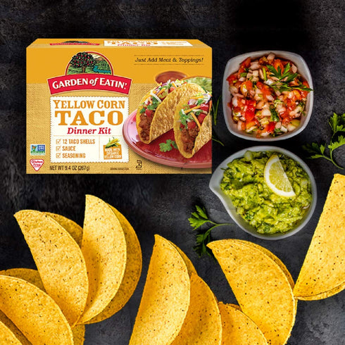 12 (Pack 2) Garden of Eatin' Taco Dinner Kit, Yellow Corn, Taco Shells