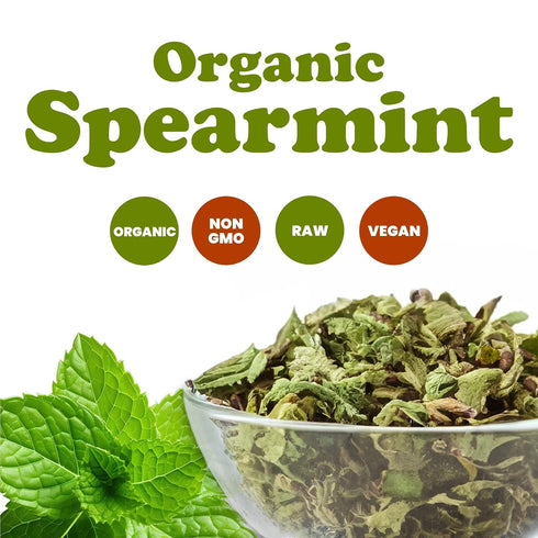 1.5 Food to Live - Organic Spearmint Leaves, Pounds Dried, Cut & Sifted. Great for Herbal Tea. Non-GMO. Caffeine-free.