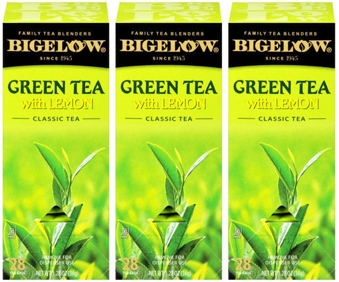 Bigelow Green Tea with Lemon Tea Bags 28-Count Box (Pack of 3)