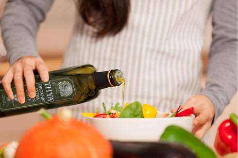 (25.4 oz/ 750ml) USDA Organic Extra Virgin Olive Oil by THYA, First Cold Pressed, Single Source, Unblended, Natural