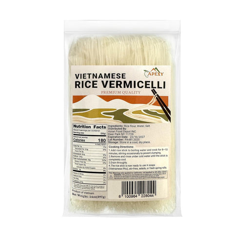 APEXY Vietnamese Rice Vermicelli, 14 oz Pack of 3 Thin Rice Noodles for