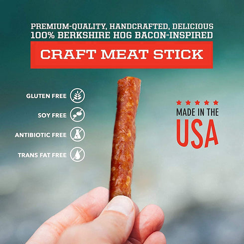 100% 20 Count (1 oz Big Fork Original Pork Snack Sticks Small Batch, Hickory-Smoked Meat Sticks | Berkshire Pork |