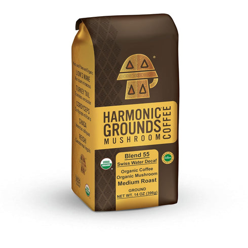 Harmonic Grounds Swiss Water Decaf | Organic Medium Roast Ground Coffee with