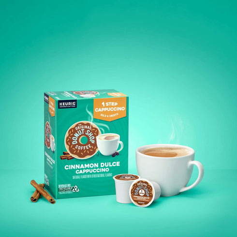 10 Count (Pack 6) The Original Donut Shop One-Step Cinnamon Dulce Cappuccino, Keurig Single-Serve K-Cup Pods