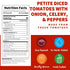 (14.5 oz. 6 pack) Dei Fratelli Petite Diced Tomatoes with Onion, Celery, and Peppers Cans, - Vine-Ripened Non GMO