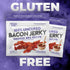 24g (2 Smoked BBQ Bacon Jerky, Protein Per Bag, Tender & Easy to Chew Fully Cooked Bacon, USA Made High Protein