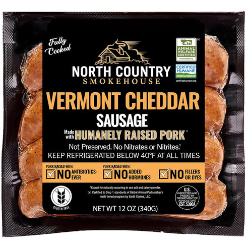 North Country Smokehouse Vermont Cheddar Pork Sausage, 12 Ounce