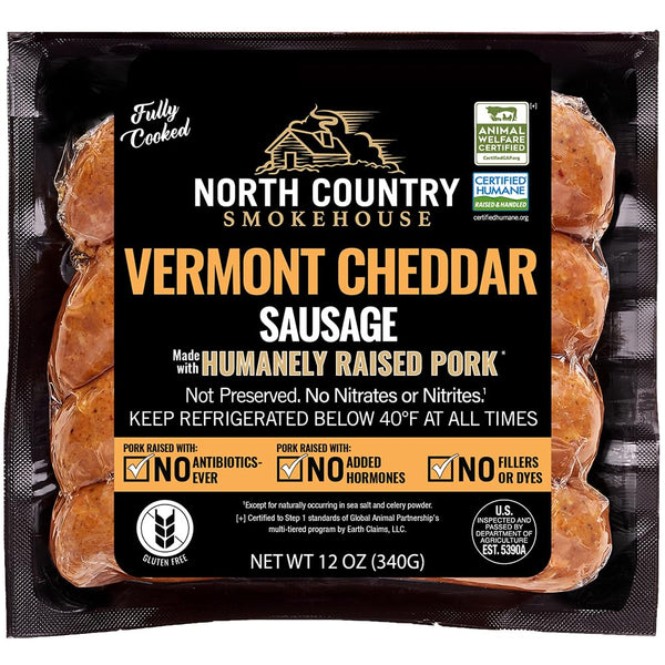 North Country Smokehouse Vermont Cheddar Pork Sausage, 12 Ounce