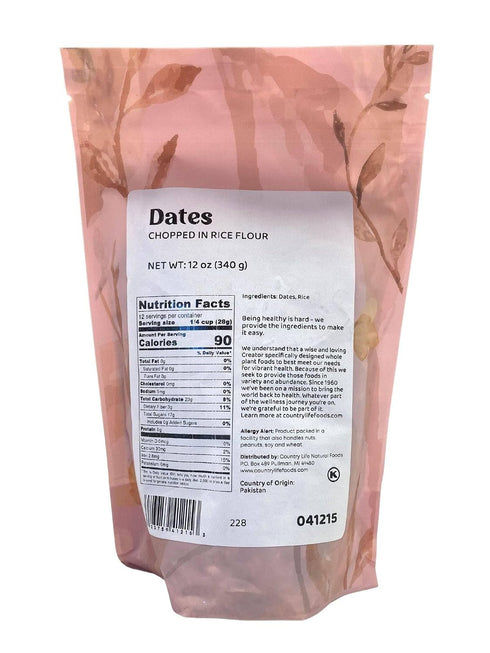 (5 LB) Chopped Dates with Rice Flour - No Added Sugar - Soft Chewy Baking Dates - Kosher Vegan Non-GMO