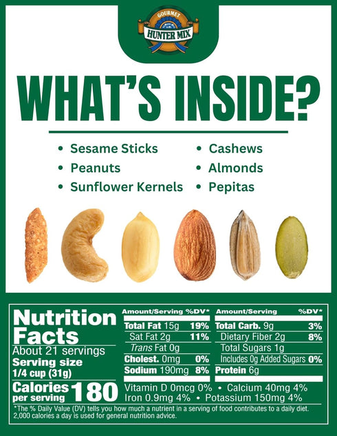 23 oz (Pack 1), Southern Style Nuts Gourmet Hunter Bulk Trail Mix, of Sesame Sticks, Roasted Peanuts, Sunflower