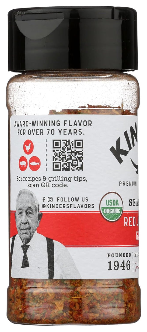 2.4 OZ KINDERS Organic Red Jalapeno & Garlic Seasoning