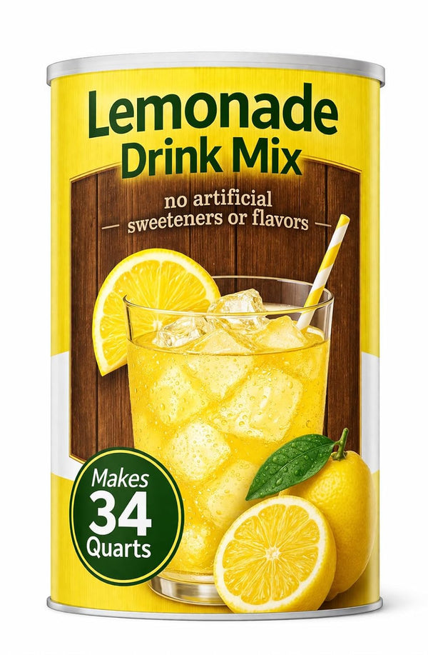 Generic Lemonade Drink Mix, Powdered, Classic Lemon Flavor, Makes 34 Quarts, Bulk Beverage