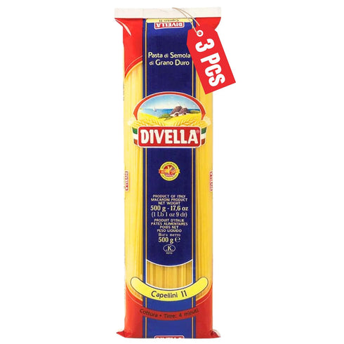 Divella Angel Hair Pasta #11, 16 oz. (Capellini Pasta Pack of 3)