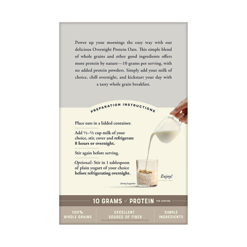4-2.12 oz Packets Bob's Red Mill Whole Grain Vanilla Almond Overnight Protein Oats