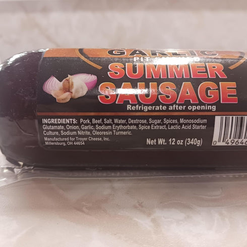 Troyer Cheese Inc Summer Country Pack 2 Sausage Garlic from Amish Slice and Enjoy