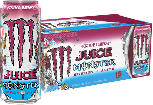 Monster Energy Juice Viking Berry, Energy Drink, 16 Ounce | Energy +