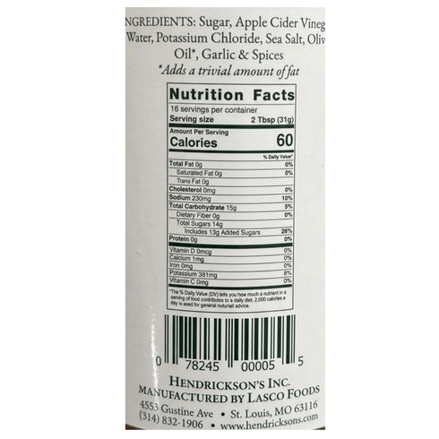 Hendrickson's 16 oz (4-pack) Hendricksons Dressing Original Sweet Vinegar and Olive Oil fl
