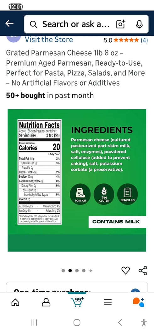 Generic 2x1lb 8 oz Grated Parmesan Cheese Premium Aged Parmesan, Ready-to-Use, Perfect for Pasta, Pizza, Salads