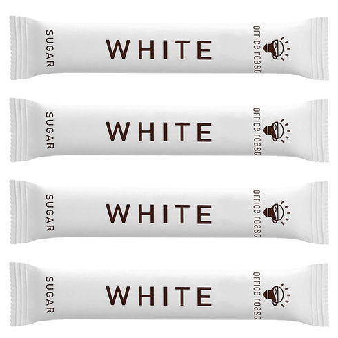 Office Roast White Sugar Sticks Pack - Sweeteners for Coffee, Tea &