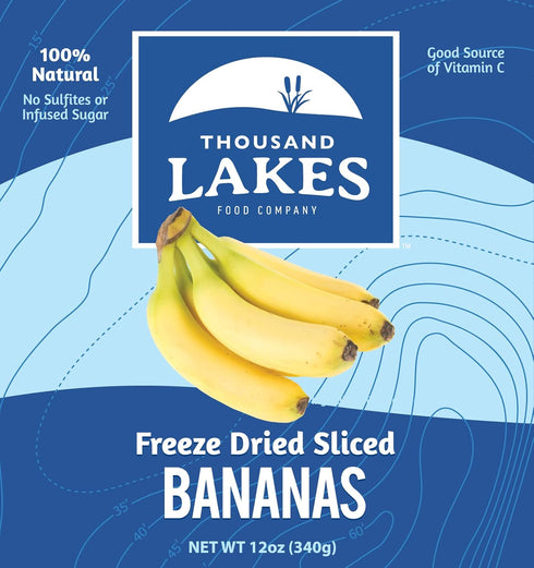 12 Thousand Lakes Freeze Dried Fruit - Sliced Bananas - Bulk ounces | No Sugar Added