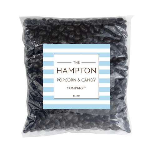 3 Black Jelly Beans, Pound Bulk Bag, Black Licorice Flavor, The Hampton Popcorn & Candy Company