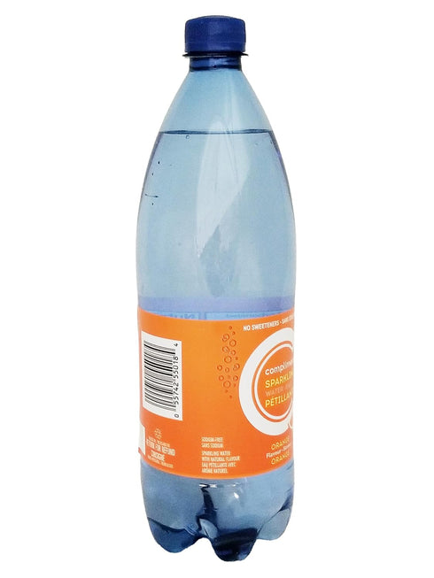 Compliments 1L/35.2 oz Orange Flavored Sparkling Water, fl