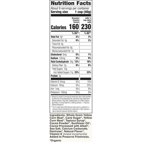 12.4 oz (Pack 2) Cascadian Farm Organic Brownie Crunch Cereal, Gluten Free, Whole Grain and Made with Real Cocoa