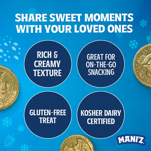 (24 Manischewitz Milk Chocolate Gold Coins, Hanukkah Gelt Mesh Bags) Individually Wrapped Perfect for Chanukah | St.