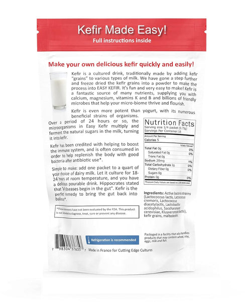Cutting Edge Cultures Easy Kefir Starter Culture, 4 Pack, 20g