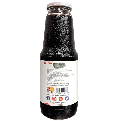 33.8 Oz (2 Pack) Anna and Sarah Organic Tart Cherry Juice - USDA Organic Certified - Glass Bottle No Sugar, No