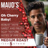 18 100% Maud's Cherry Flavored Coffee Pods, ct, Medium Roast Flavored Coffee in Single Serve Pods Arabica Beans