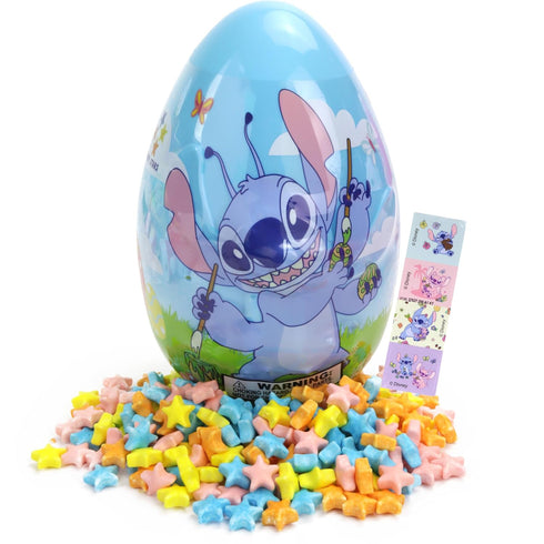 Jumbo Stitch Easter Egg with Candy Stars and Mini Stickers Inside, Festive
