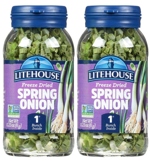 Litehouse Freeze Dried Spring Onion - Fresh Taste, Gluten Free, Keto Friendly, No Refrigeration - 1 Bunch, 2-Pack