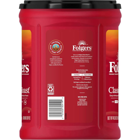 48-Oz Folgers Classic Roast Coffee, Can