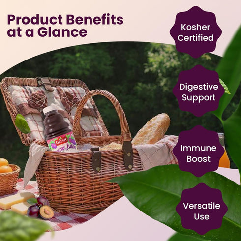32oz (2 Pack) Gefen All Natural Prune Juice Not from Concentrate | Kosher (Including Passover)