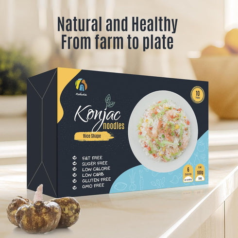 10 Packs Hethstia Shirataki Rice, Gluten-Free Konjac Rice Low-Carb, Keto & Paleo-Friendly, Sugar-Free, Vegan
